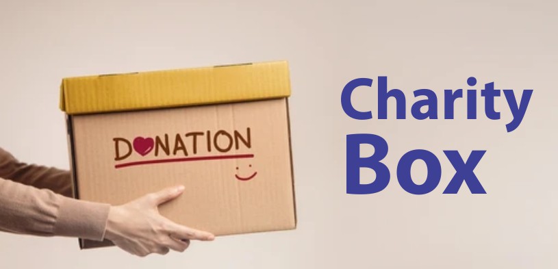 Charity donation box for religious offerings and spiritual contributions