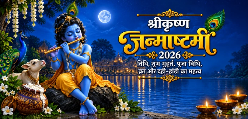 जन्माष्टमी 2026 कब है : तिथि, शुभ मुहूर्त, व्रत और दही-हांडी का महत्व