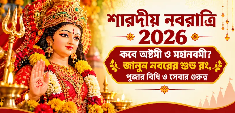 শারদীয় নবরাত্রি ২০২৬: অষ্টমী ও মহানবমী কবে? নয় দিনের রং, পূজা বিধি এবং সেবার গুরুত্ব জানুন।